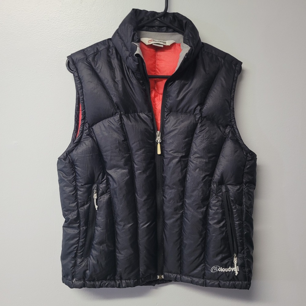 Cloudveil Womens‎ Puffer Vest Black Down Insulated Full Zip Sleeveless Jacket M
